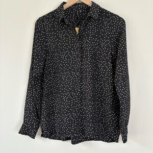 Knot Sisters Polka Dots Button Down Blouse